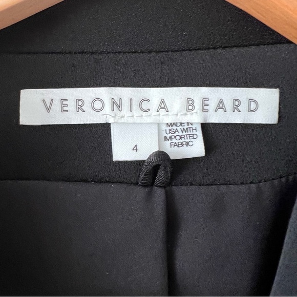 VERONICA BEARD | Jagger Crystal Embellished Piping Black Satin Dickey Jacket 4 - Picture 7 of 11